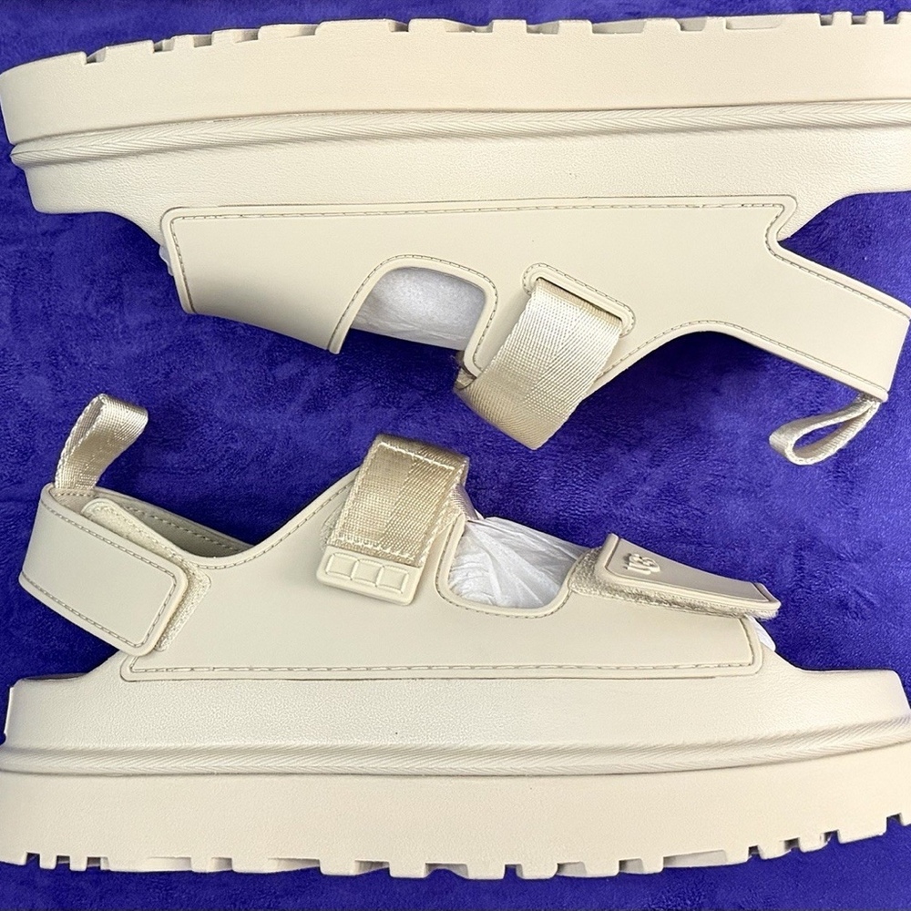 NWB Women Ugg Goldenglow Slide Sandal Sea Salt #1152685 (Size 11)